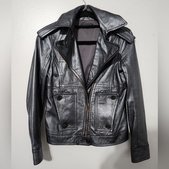 Theory Leather Jacket Size 2 - Picture 1 of 11
